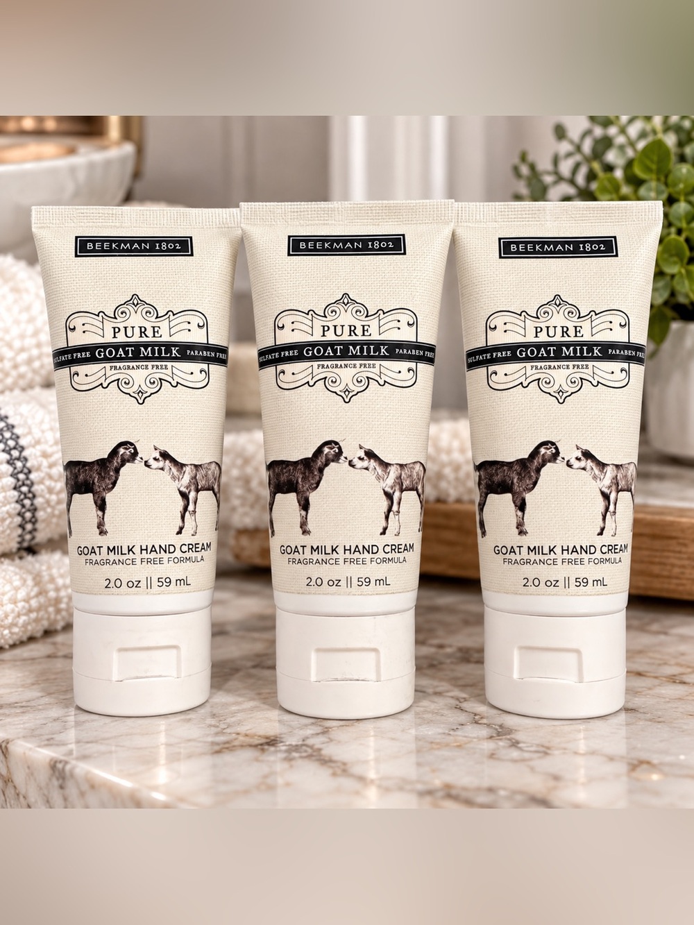 LOT OF 3 – Beekman 1802 Pure Goat Milk Hand Cream